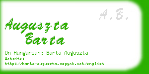 auguszta barta business card